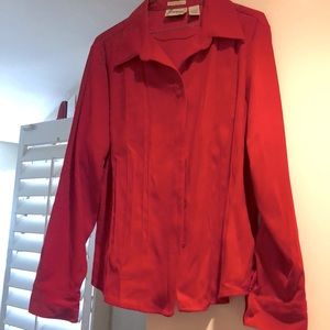 Joanna Fashions for Nordstrom Red Long Sleeved Front Buttoned shirt Size Large